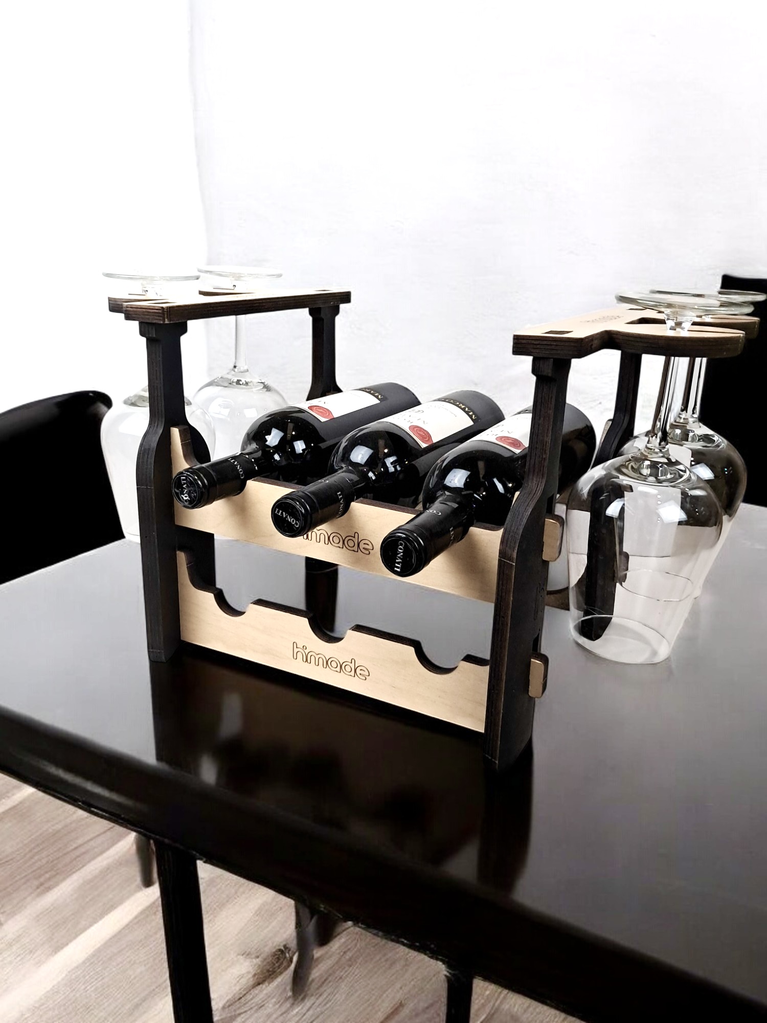 Portabottiglie e portabicchieri "Wine Tower" by HiMade